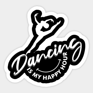 Black Ballerina Happy Hour Dancing Shirt Sticker